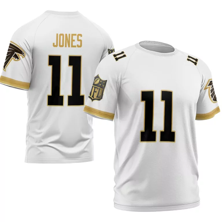 Julio Jones 11 Atlanta Falcons Jersey White Black Gold