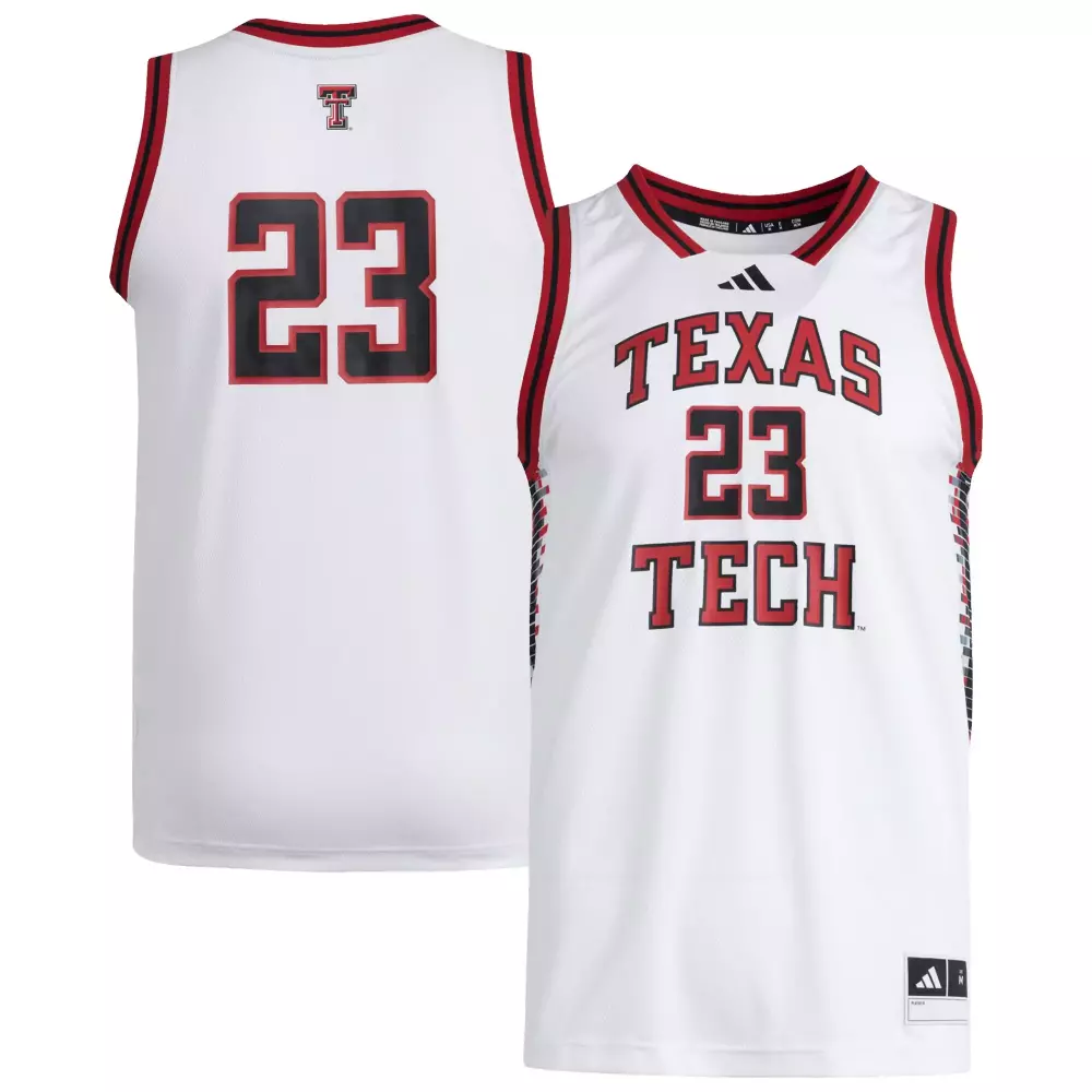 Texas Tech Red Raiders 23 Jersey White Men Black Replica Swingman