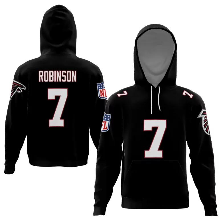 Bijan Robinson 7 Atlanta Falcons Jersey Black Men Hoodie White Red Vapor Limited