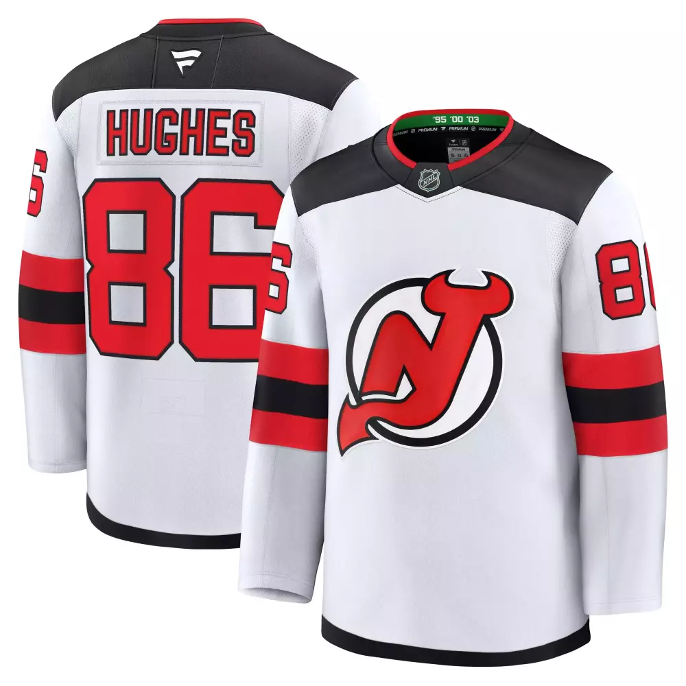 Jack Hughes 86 New Jersey Devils White Men Red Black Alternate