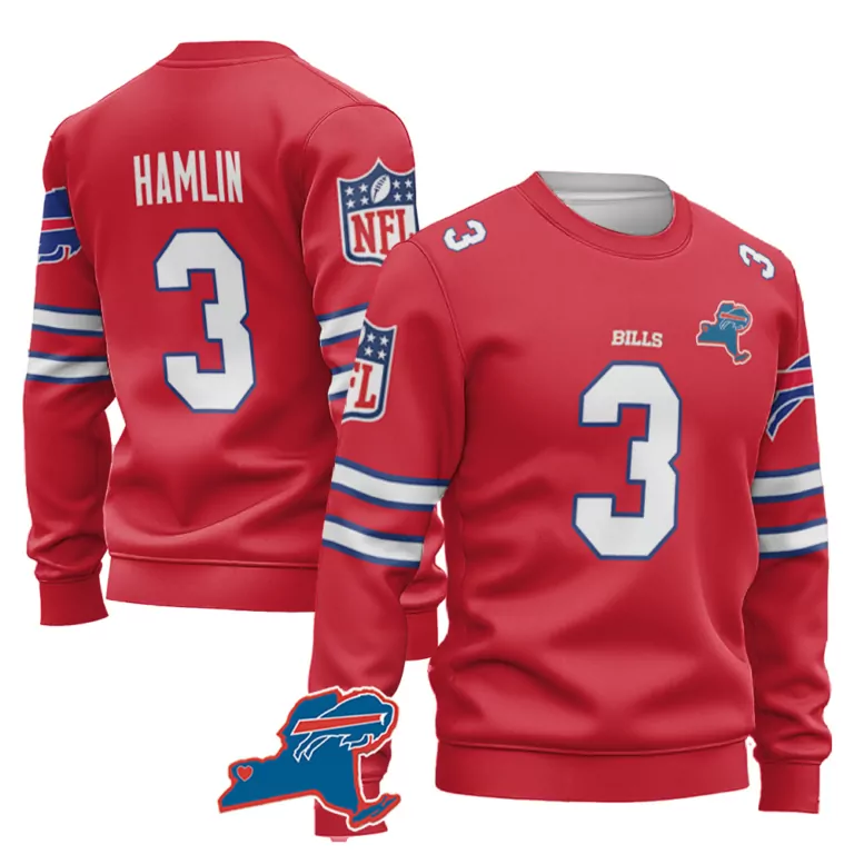Dalton Kincaid 3 Buffalo Bills Jersey Red New York State Outline With Heart Men White