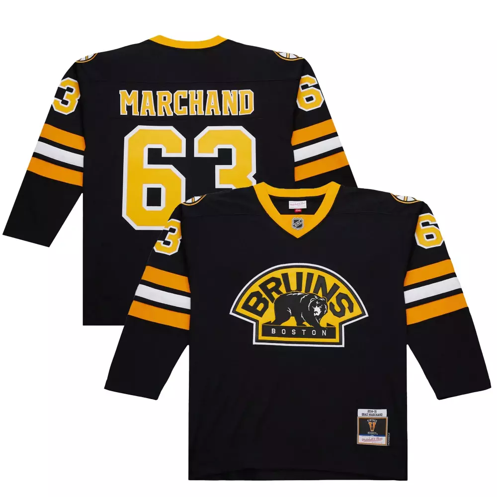 Brad Marchand 63 Boston Bruins Jersey Black 2010-11 Retried Men Replica Gold White