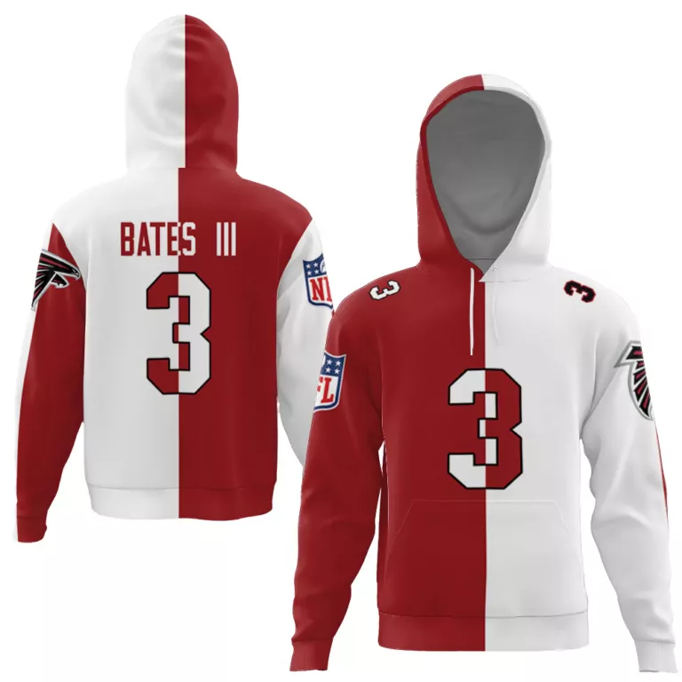 Jessie Bates Iii 3 Jersey Red Atlanta Falcons Men Hoodie Split Design White Custom