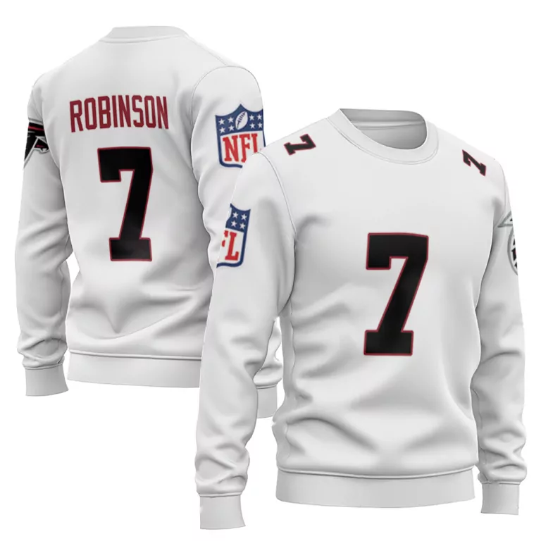 Bijan Robinson 7 Falcons Jersey White Men Sweater Red Black Vapor Limited