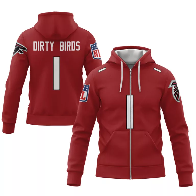 Dirty Birds 1 Atlanta Falcons Jersey Red Men Hoodie White Vapor Limited