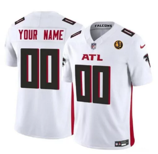 Custom Atlanta Falcons Jersey White Helmet Men Black Red Vapor Stitched