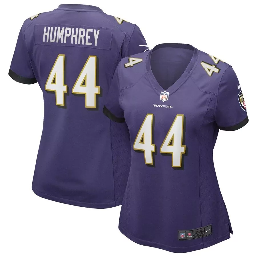 Marlon Humphrey 44 Ravens Jersey Purple Women Nike Game Black White Gold