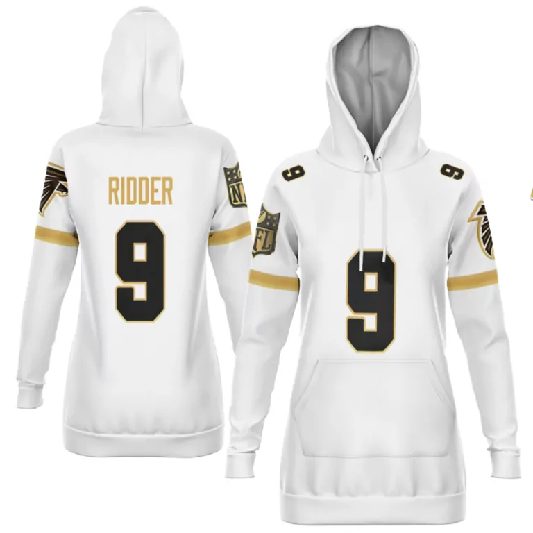 Desmond Ridder 9 Falcons Jersey White Women Hoodie Gold Black