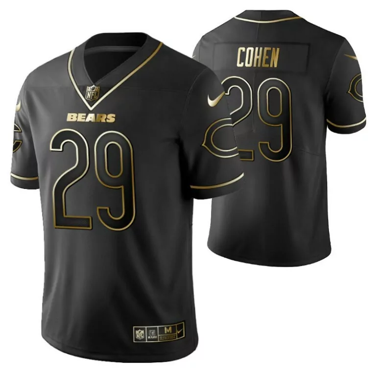 Tarik Cohen 29 Bears Jersey Black Men Alternate Gold
