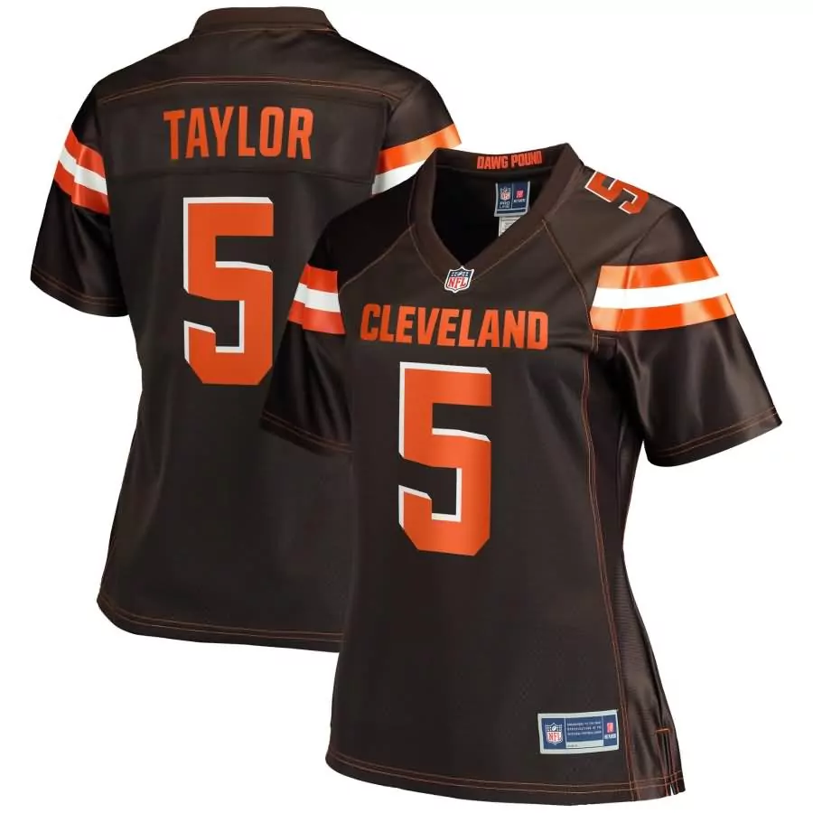 Tyrod Taylor 5 Cleveland Browns Jersey Brown Women Orange White Pro