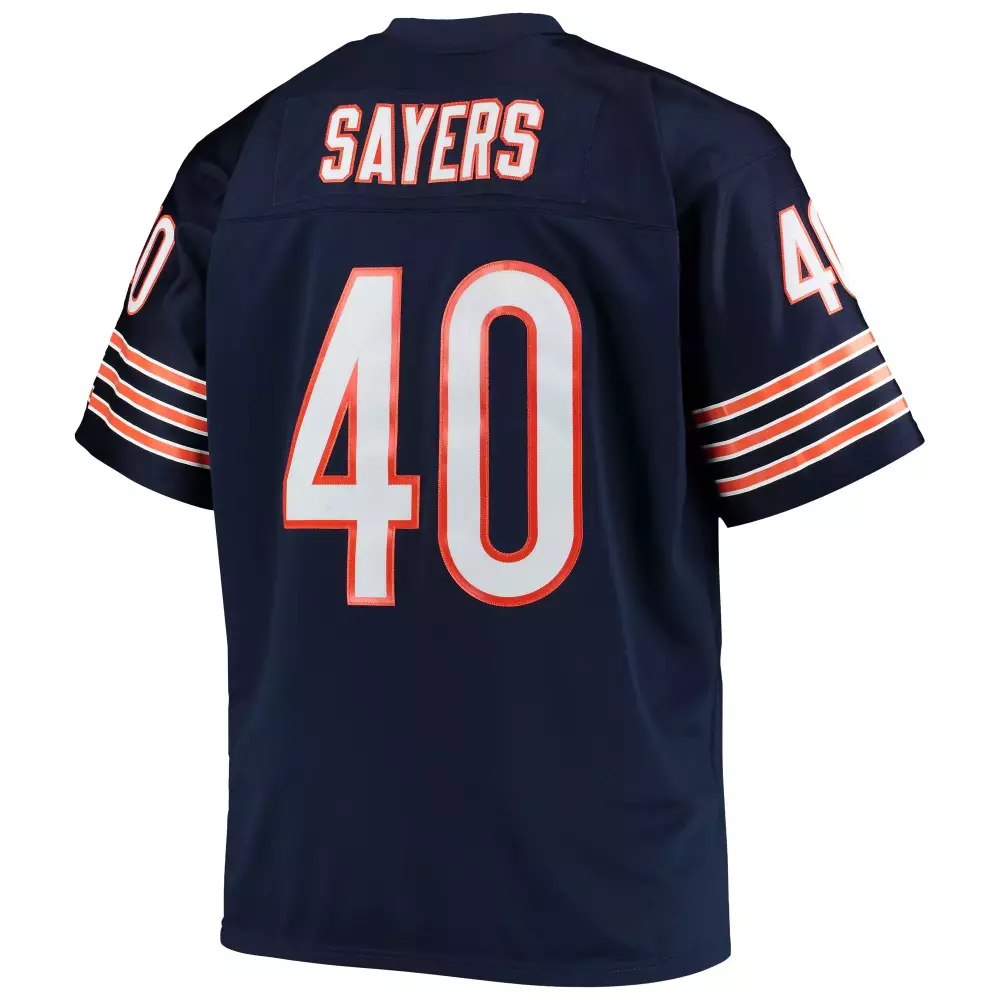 Gale Sayers 40 Chicago Bears Jersey Navy Men Orange White Retired Replica