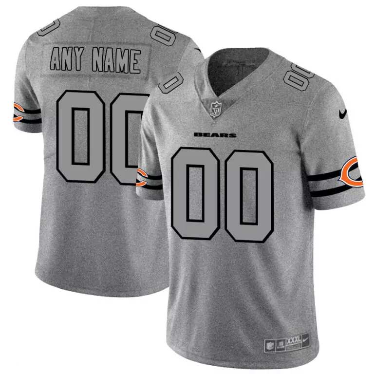 Bears Jersey Gray Men Black Orange
