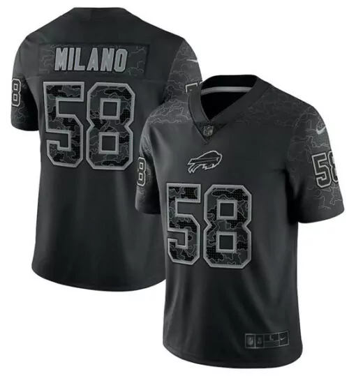Matt Milano 58 Buffalo Bills Jersey Black Men Gray Stitched