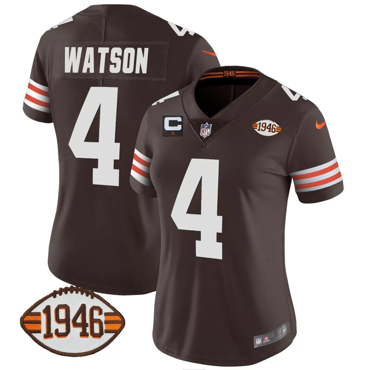 Deshaun Watson 4 Cleveland Browns Jersey Brown Men NFL White Orange Anniversary All