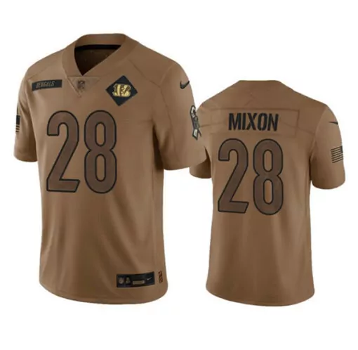 Joe Mixon 28 Cincinnati Bengals Jersey Tan Salute To Service Us Flag American Football Association