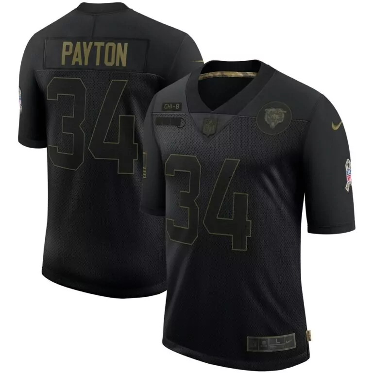 Walter Payton 34 Chicago Bears Jersey Black Salute To Service Men Authentic Alternate