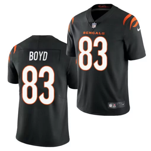 Tyler Boyd 83 Bengals Jersey Black Men Orange White Vapor Stitched