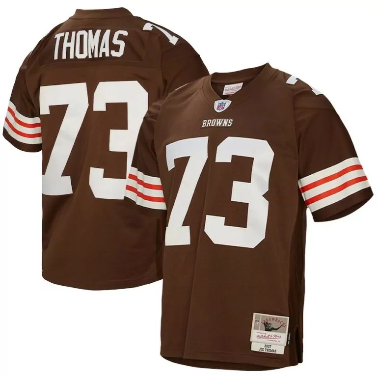 Joe Thomas 73 Browns Jersey Brown Men White Orange Legacy Retired