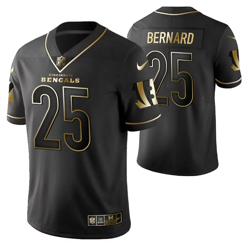 Giovani Bernard 25 Jersey Black Cincinnati Bengals Men Gold
