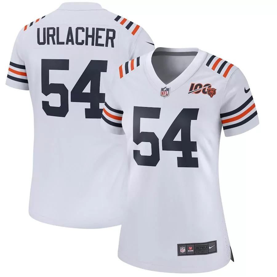 Brian Urlacher 54 Chicago Bears Jersey White Replica Alternate Navy Blue Orange Classic