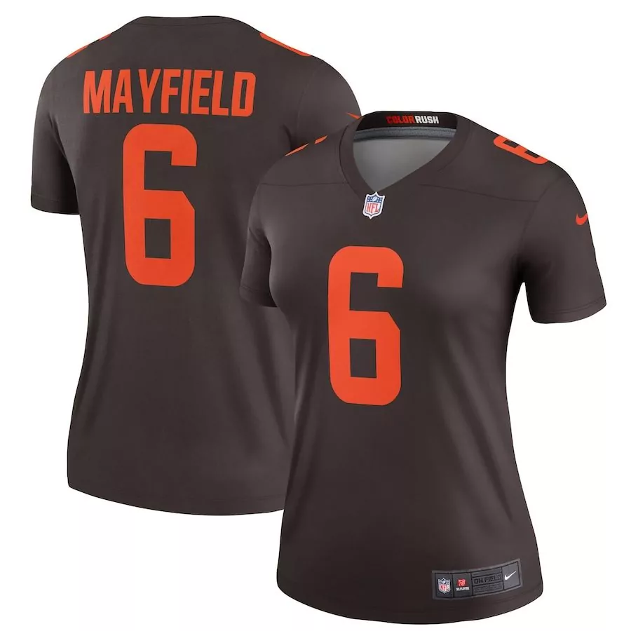 Baker Mayfield 6 Cleveland Browns Jersey Brown Women Color Rush Alternate Orange