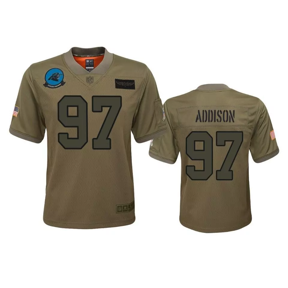 Mario Addison 97 Jersey Olive Green Salute To Service Carolina Panthers Us Flag Air Force