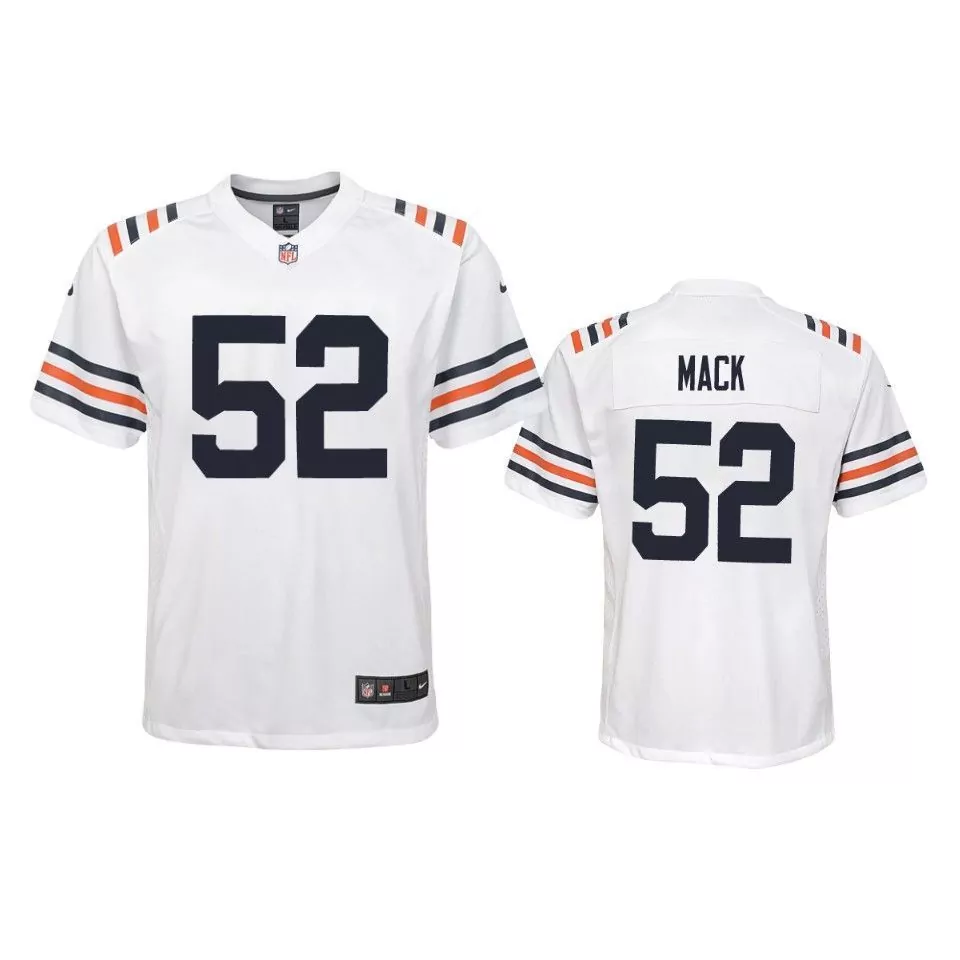 Khalil Mack 52 Chicago Bears Jersey White Men Replica Navy Orange Alternate Classic