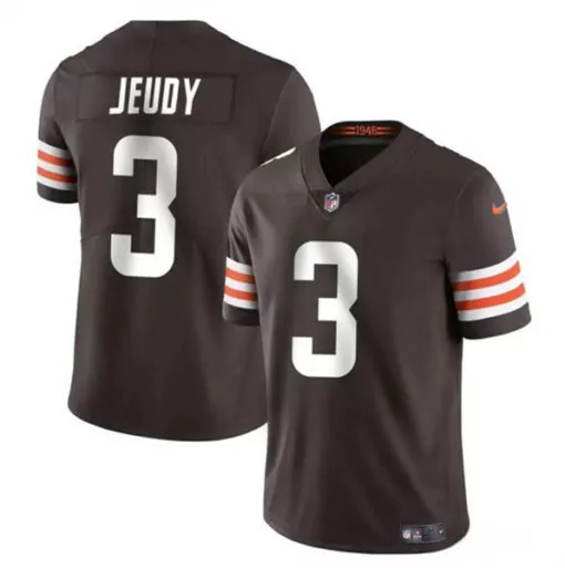 Jerry Jeudy 3 Cleveland Browns Jersey Brown 1946 Men Game Orange White Vapor Limited