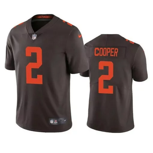 Amari Cooper 2 Cleveland Browns Jersey Brown Men Short Sleeve Orange Rush Vapor Stitched