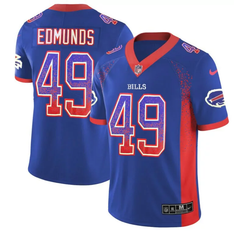 Tremaine Edmunds 49 Bills Jersey Blue Men Red White Fashion Rush Stitched