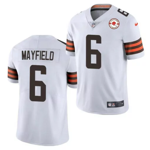 Baker Mayfield 6 Cleveland Browns Jersey White 1946 Throwback Men Brown Orange Anniversary