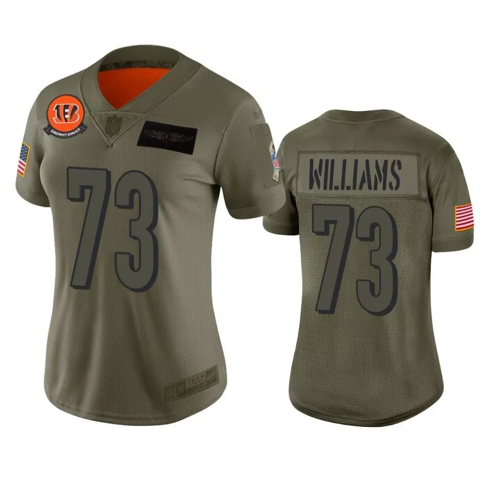 Jonah Williams 73 Jersey Olive Green Salute To Service Cincinnati Bengals American Flag