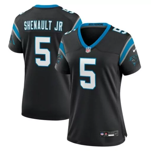 Laviska Shenault 5 Jersey Black Carolina Panthers Women Replica Blue Silver Game