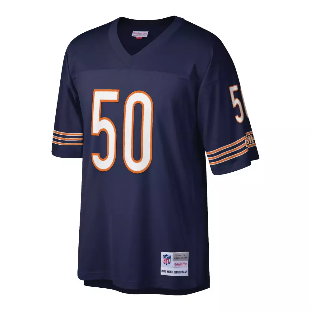 Mike Singletary 50 Chicago Bears Jersey Navy 1985 Men Replica Orange White Retired