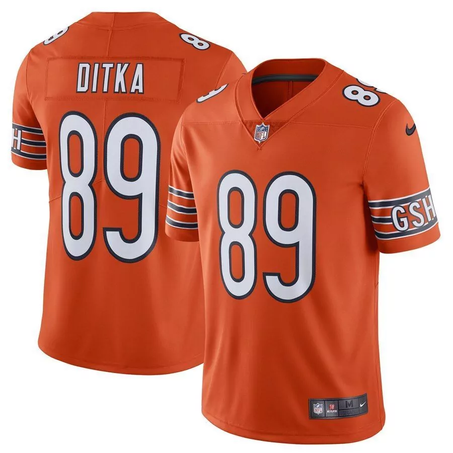 Mike Ditka 89 Chicago Bears Jersey Orange Men Navy Blue White Alternate Vapor Limited