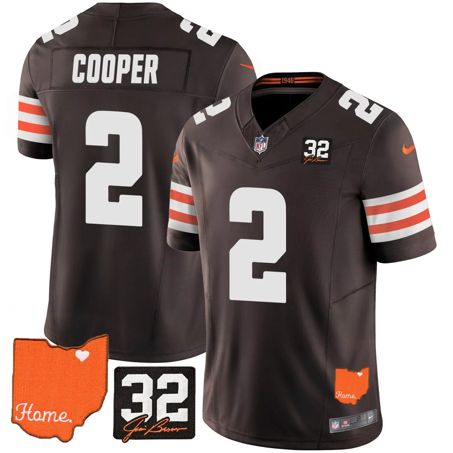 Amari Cooper 2 Cleveland Browns Jersey Brown Jim Legacy Ohio Map Heart 'home.' 32 'jim Brown' Signature