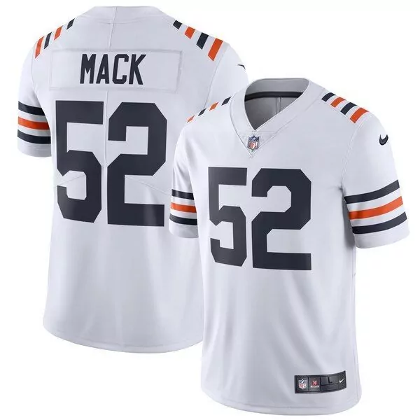 Khalil Mack 52 Chicago Bears Jersey White Men Navy Blue Orange Alternate Classic