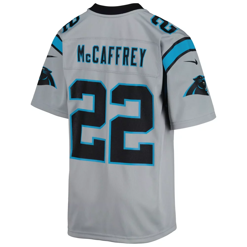 Christian Mccaffrey 22 Jersey Silver Carolina Panthers Men Player Alternate Black