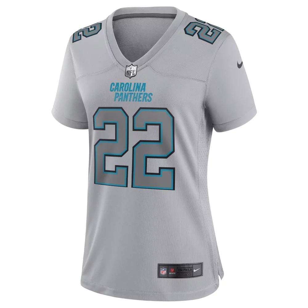 Custom Carolina Panthers 22 Jersey Silver Women Replica Alternate Teal Black Fashion