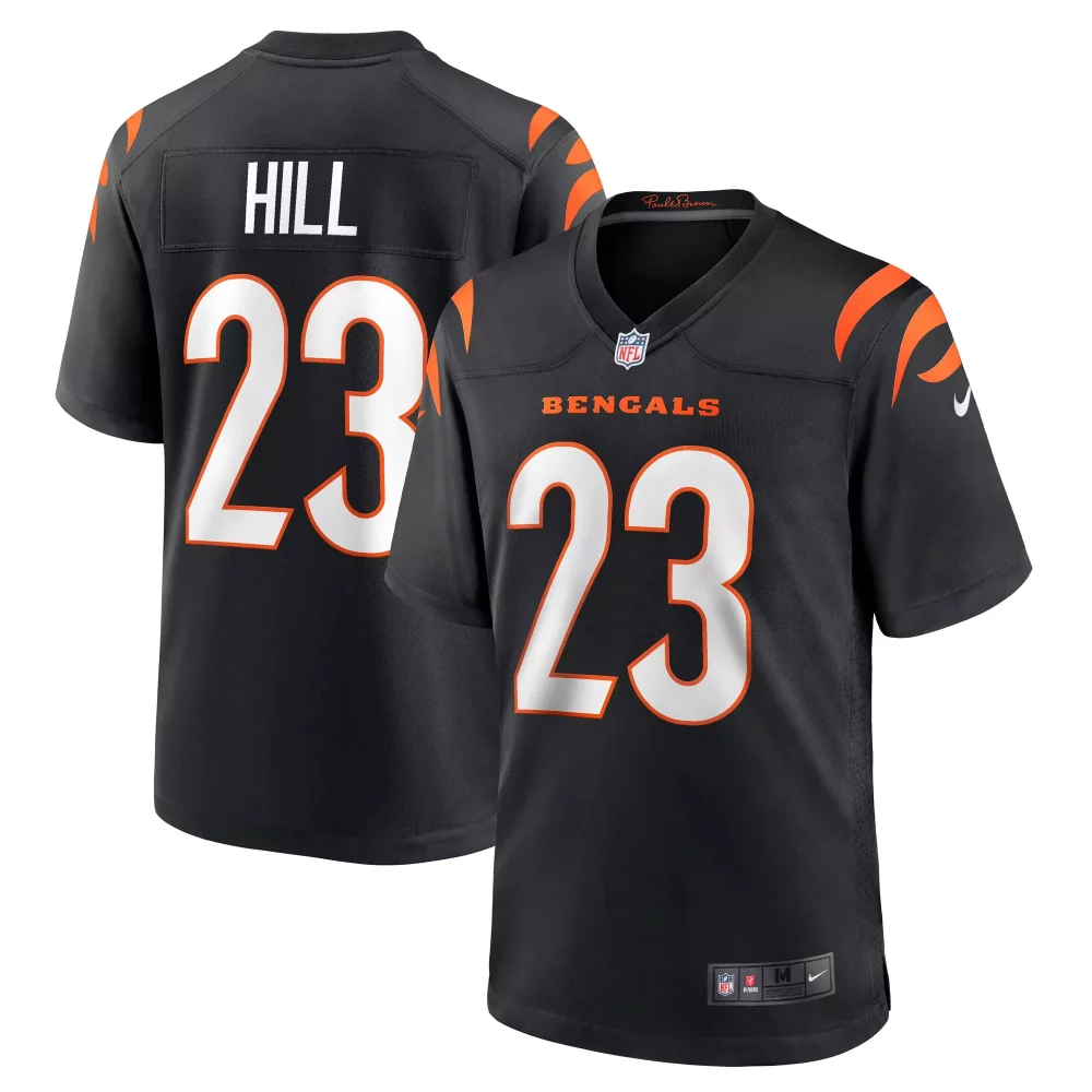 Daxton Hill 23 Bengals Jersey Black Men Authentic Orange White Game
