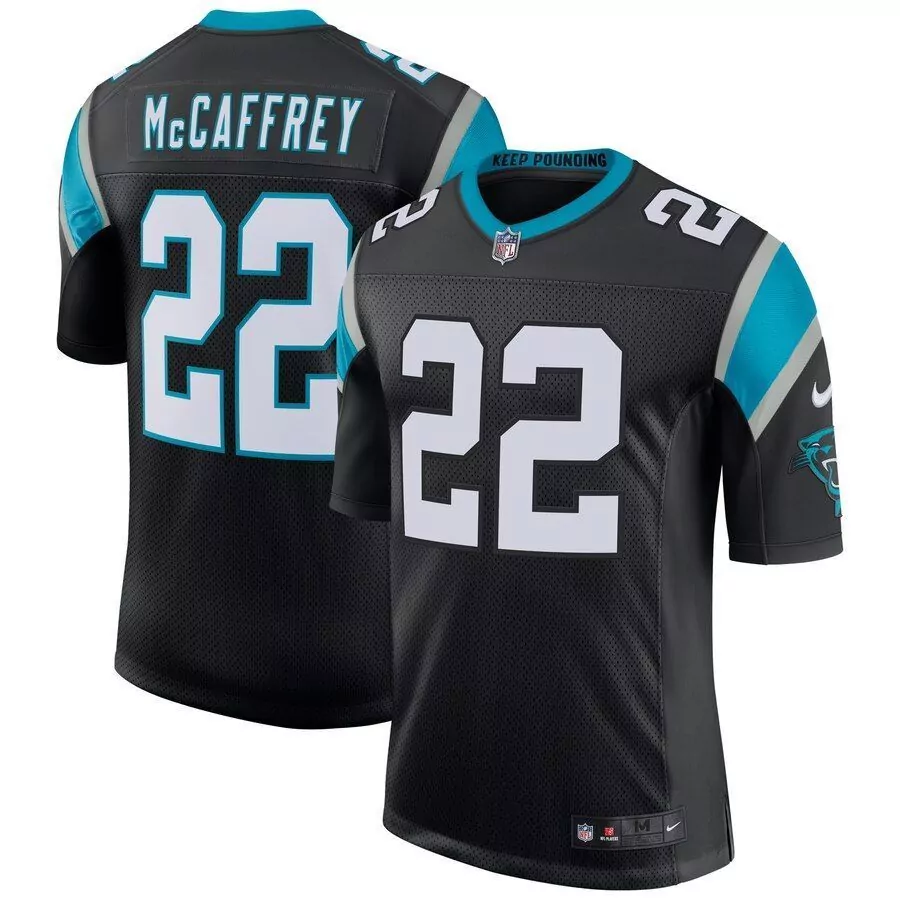 Christian Mccaffrey 22 Jersey Black Carolina Panthers Men Blue White Gray Classic