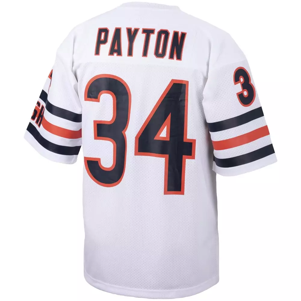 Walter Payton 34 Chicago Bears Jersey White Men Navy Orange Retired
