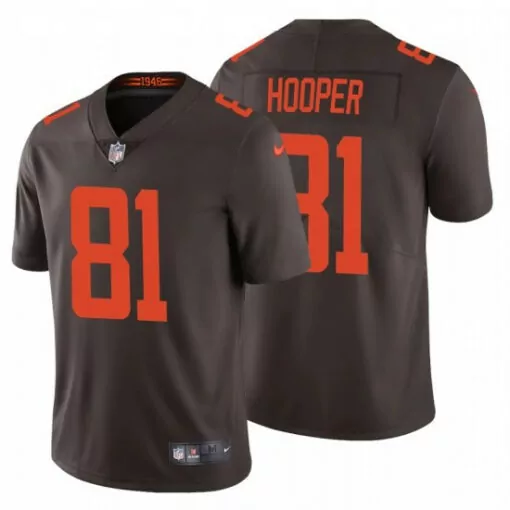 Austin Hooper 81 Cleveland Browns Jersey Brown Men Orange Stitched Alternate Vapor