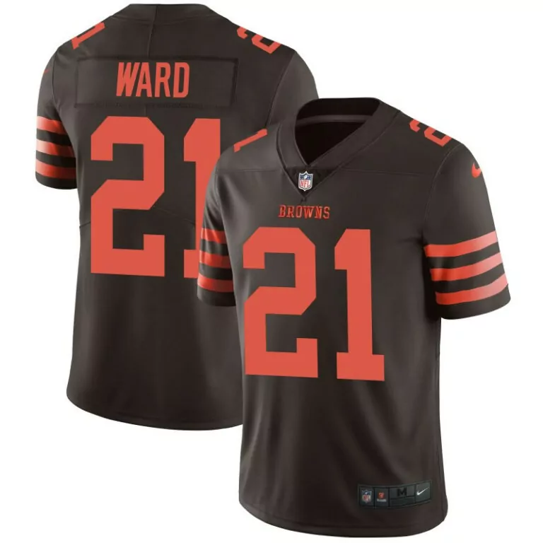 Denzel Ward 21 Cleveland Browns Jersey Brown Men Orange Rush Stitched
