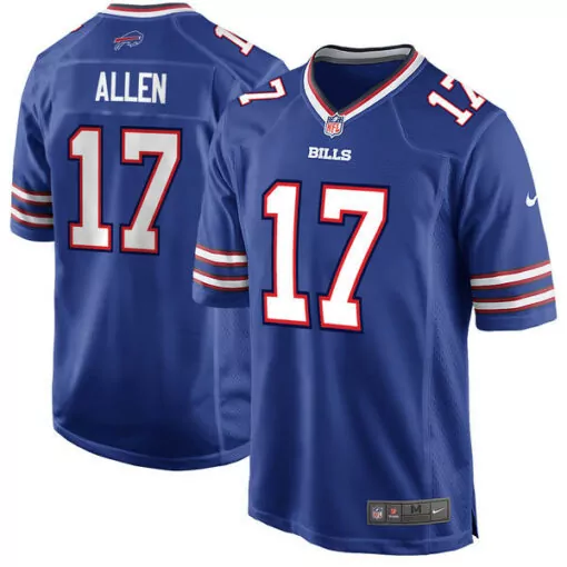 Josh Allen 17 Buffalo Bills Jersey Royal Blue Men Replica White Red Game