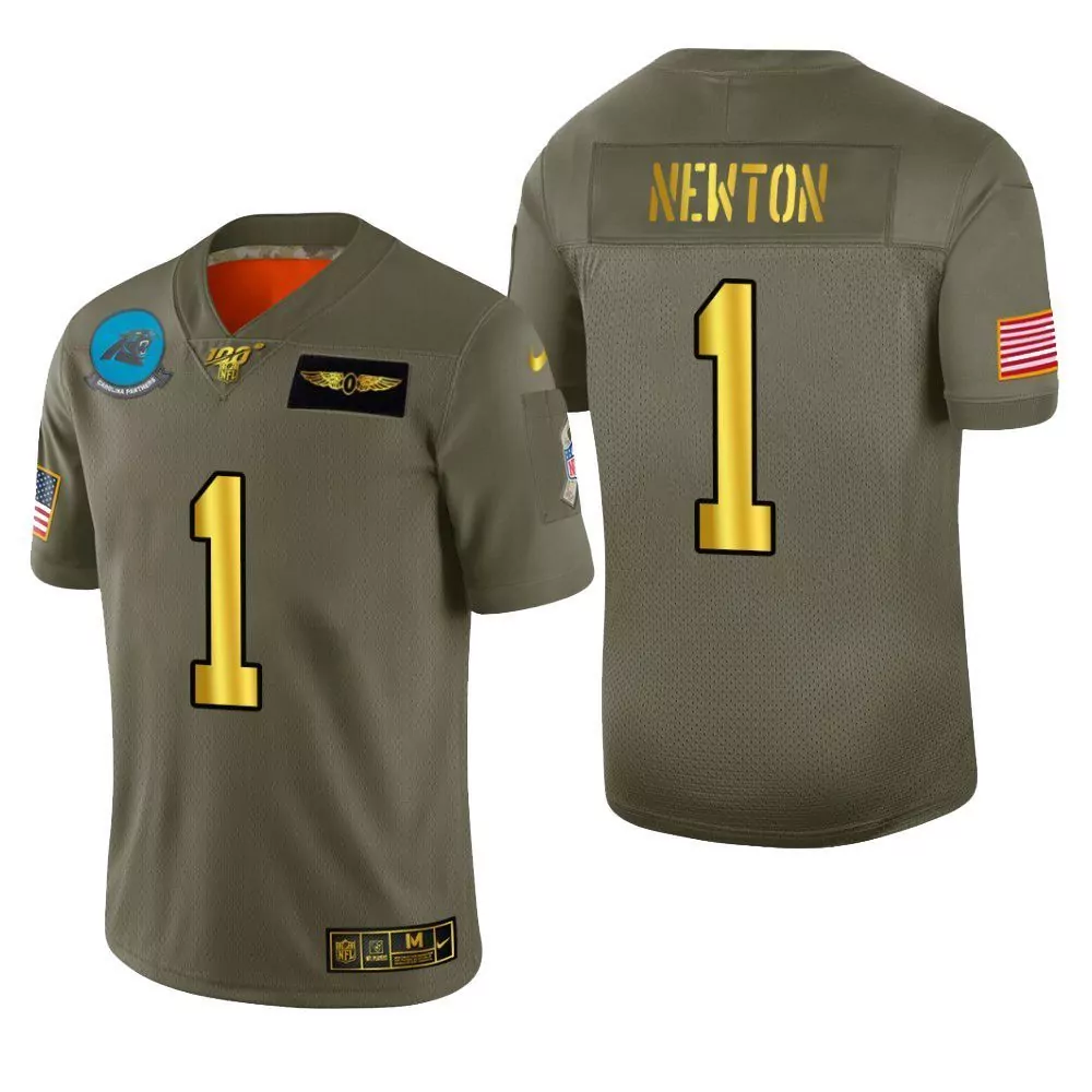 Cam Newton 1 Carolina Panthers Jersey Olive Drab Salute To Service Air Force Men
