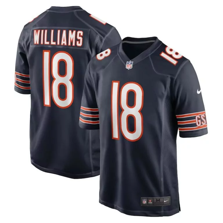 Caleb Williams 18 Chicago Bears Jersey Navy Blue Men Official Licensed Merchandise