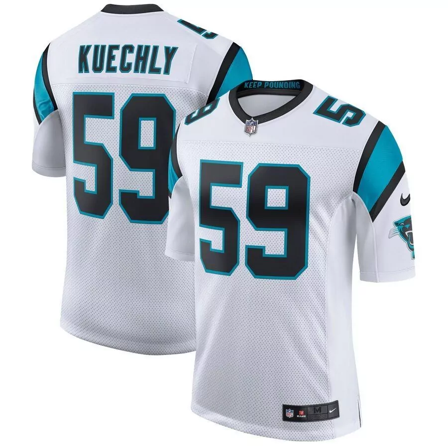 Luke Kuechly 59 Carolina Panthers Jersey White Men Alternate Black Teal Classic Limited