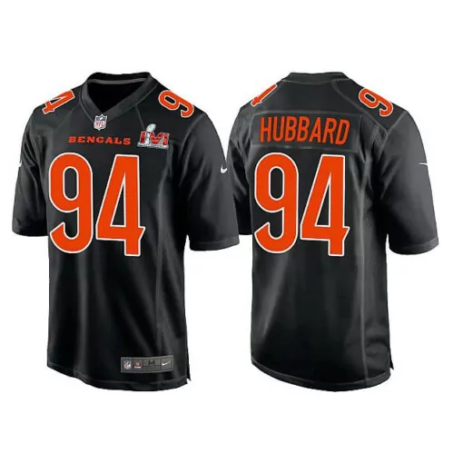 Sam Hubbard 94 Bengals Jersey Black Super Bowl Lvi Men Orange Game Stitched