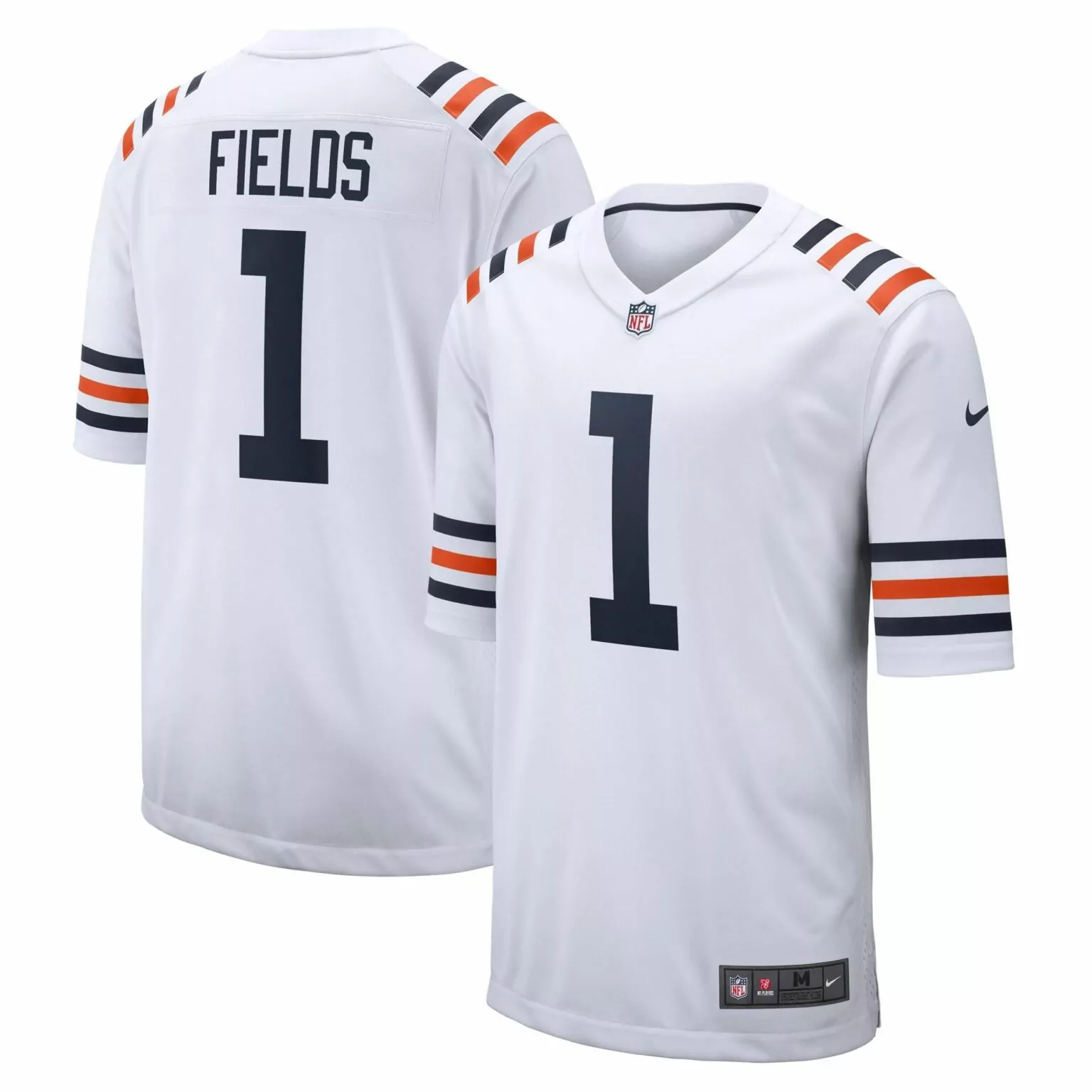Justin Fields 1 Chicago Bears Jersey White Men Authentic Navy Blue Orange Alternate